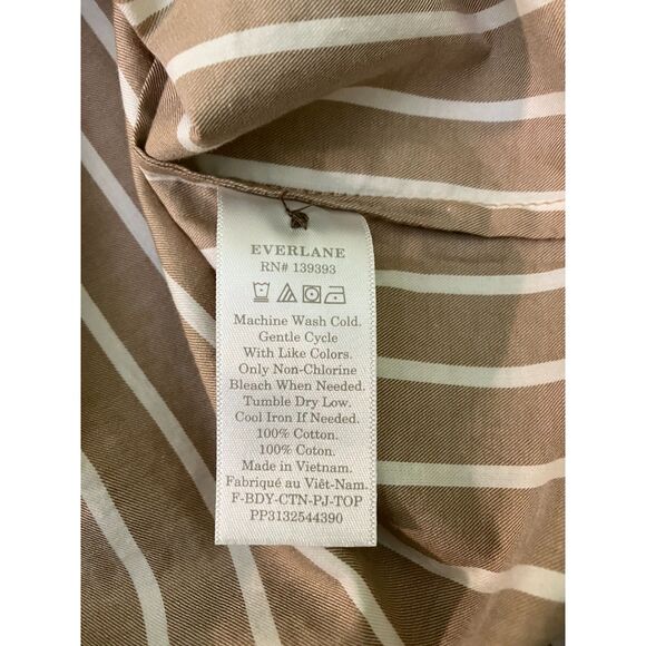 NWT Everlane the woven striped button down cropped pajama top - Picture 6 of 8
